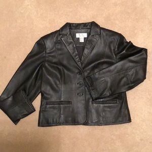 Black Leather short jacket/blazer